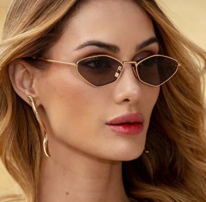 Spykay™ SG60713 Small Rhombus Frame Metal Temples Sunglasses