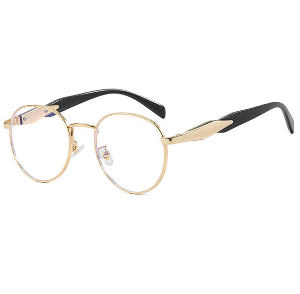 Spykay™ EG26678 Retro-Vintage Round Frame Metal Temples Glasses
