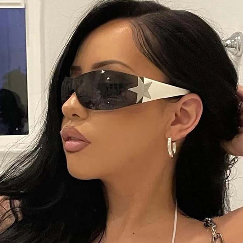 Spykay™ SG60726 Star One-piece Rimless Y2K Cyberpunk Aviator Sunglasses