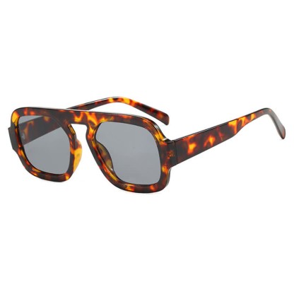 Spykay™ SG60722 Square Frame Leopard Print Cycling Aviator Sunglasses - Leopard Print/Grey - image 7