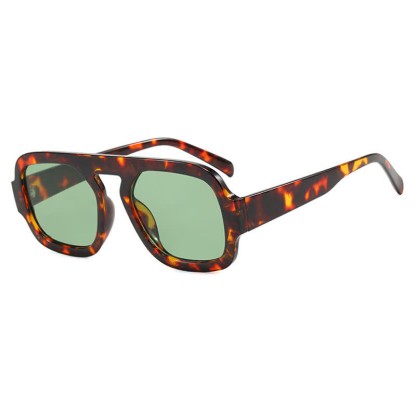 Spykay™ SG60722 Square Frame Leopard Print Cycling Aviator Sunglasses - image 2