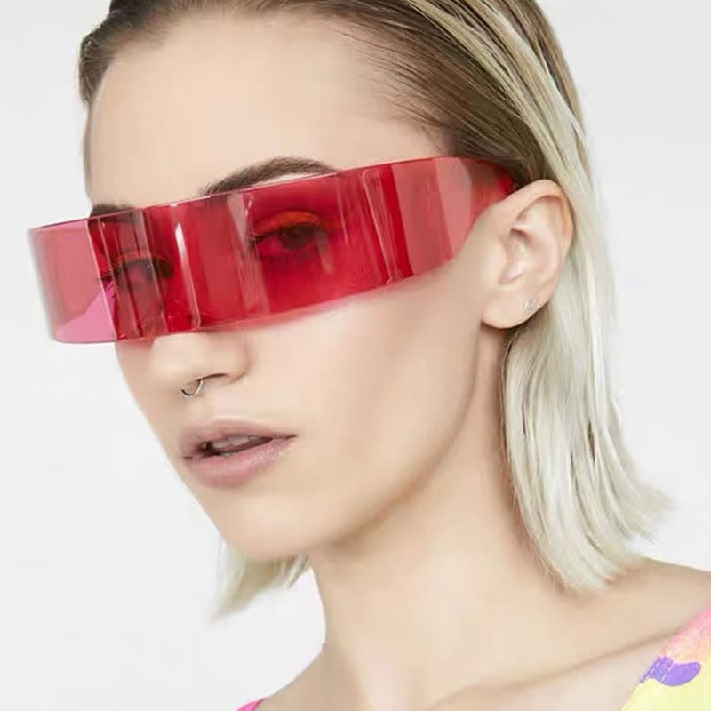 Spykay™ SG60721 Unisex Rectangle One-piece Frames Y2K Cyberpunk Sunglasses - image 15