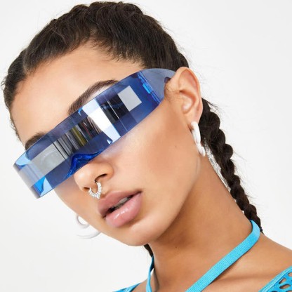 Spykay™ SG60721 Unisex Rectangle One-piece Frames Y2K Cyberpunk Sunglasses - image 18