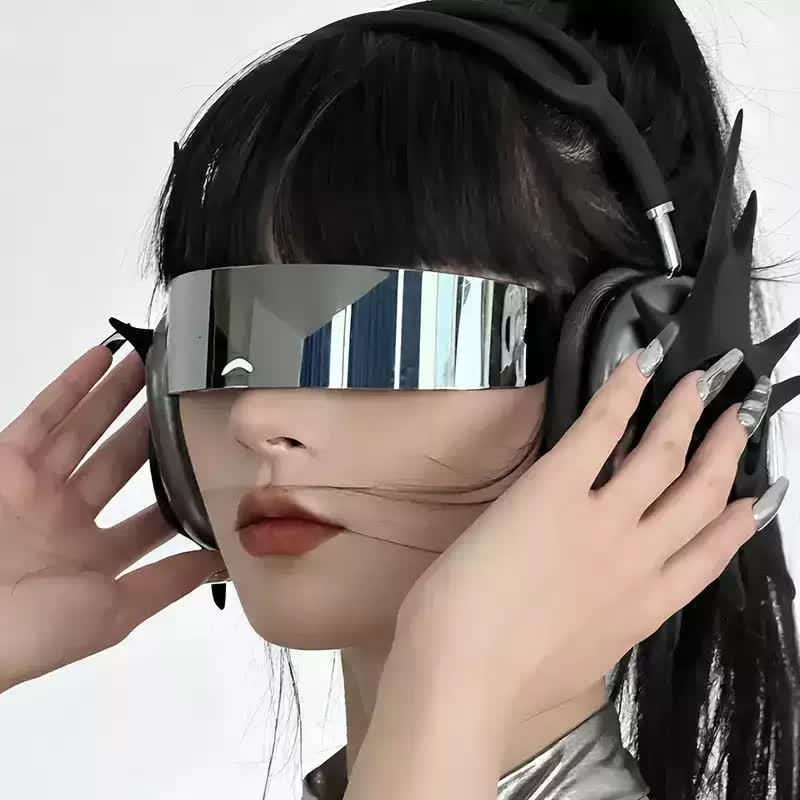 Spykay™ SG60721 Unisex Rectangle One-piece Frames Y2K Cyberpunk Sunglasses - image 9
