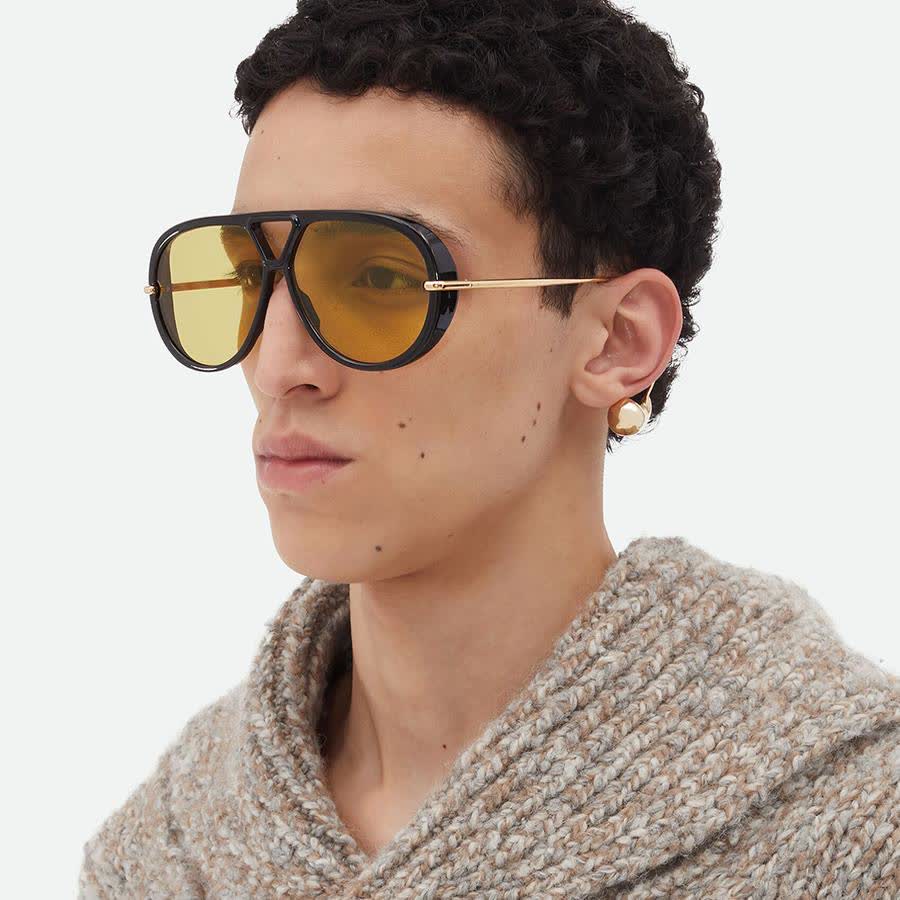 Spykay™ SG60673 Double Bridges Metal Temples Aviator Sunglasses - Black/Yellow - image 20