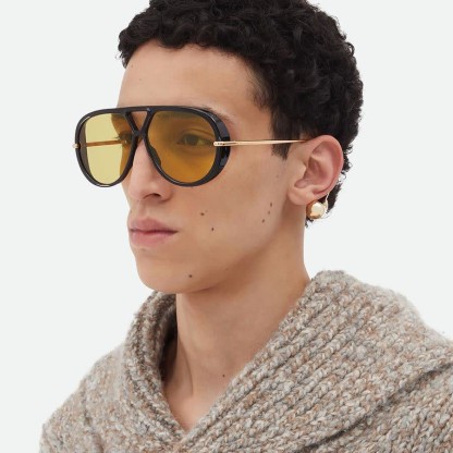 Spykay™ SG60673 Double Bridges Metal Temples Aviator Sunglasses - Black/Yellow - image 20