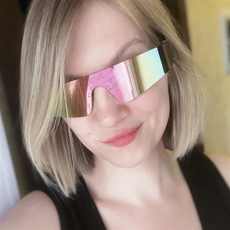 Spykay™ SG1026 Frameless Sunglasses Futuristic Women's Punk Sports Sunglasses Rimless Fashion Sunglasses - Purple/Pink - image 18