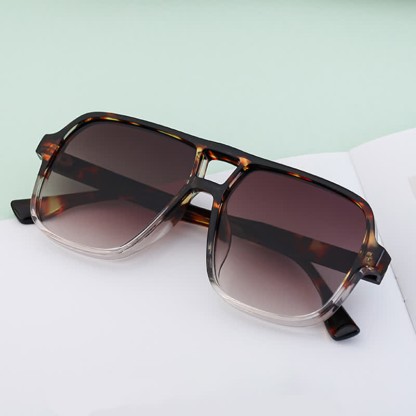 Spykay™ SG60730 Double Bridges Square Frame Vintage Sunglasses - image 4