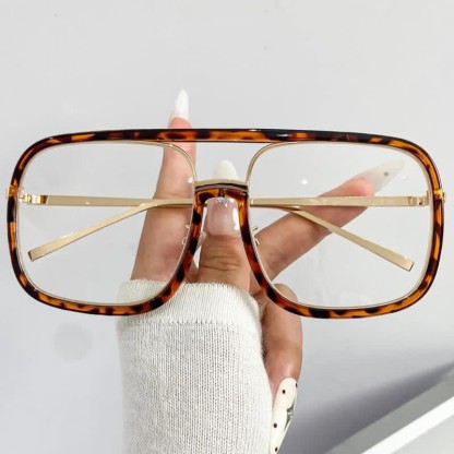 Spykay™ EG26683 Anti-blue Light Flat Top Square Frame Double Bridges Glasses - Tortoise Shell - image 1