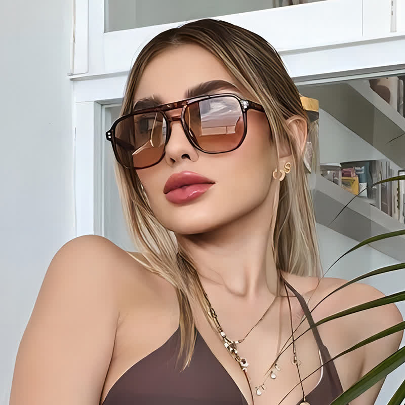 Spykay™ SG60735 Vintage Double Bridges Tinted Aviator Sunglasses - image 12