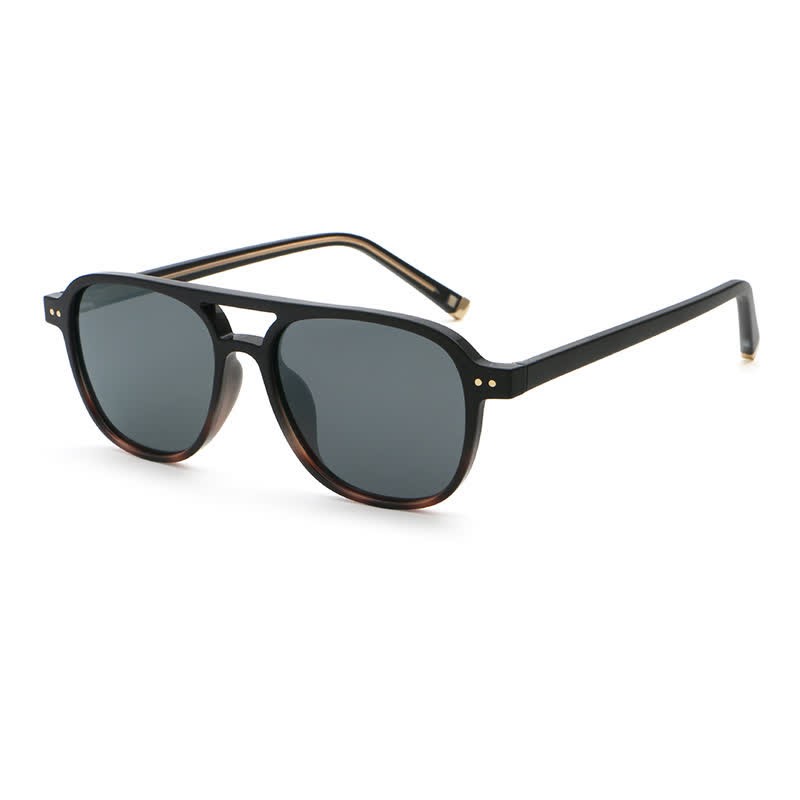 Spykay™ SG60736 Double Bridges Polarized Aviator Sunglasses - Black Tortoise Shell - image 5