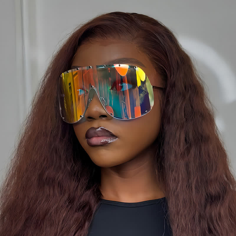 Spykay™ SG60757 Unisex Hipster One-piece Polarized Aviator Sunglasses - Silver - image 9