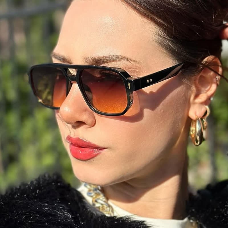 Spykay™ SG60754 Square Frame Double Bridges Vintage Sunglasses - image 1