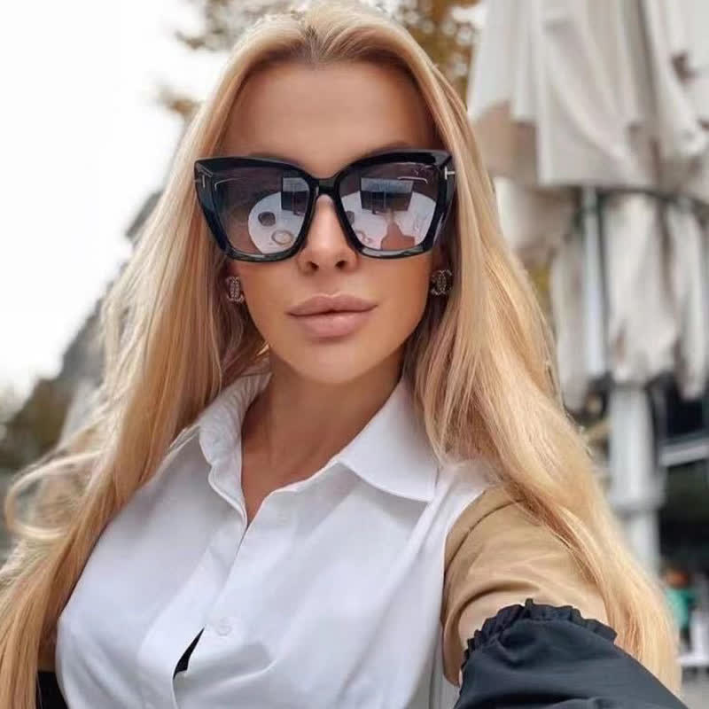 Spykay™ SG60753 'T' Design Square Frame Oversized Sunglasses