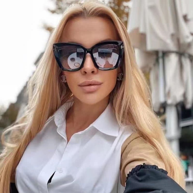 Spykay™ SG60753 'T' Design Square Frame Oversized Sunglasses