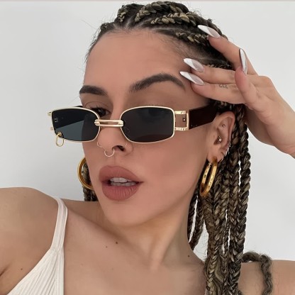 Spykay™ SG60752 Rectangle Metal Frame Vintage Sunglasses With a Ring Buckle