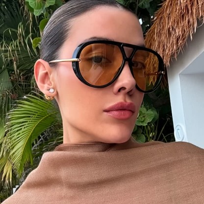 Spykay™ SG60673 Double Bridges Metal Temples Aviator Sunglasses - Black/Brown - image 15