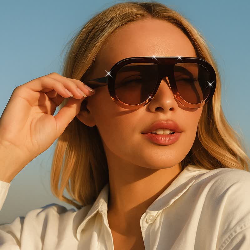 Spykay™ SG60687 Oversized Frame Hipster Aviator Sunglasses - Brown - image 2