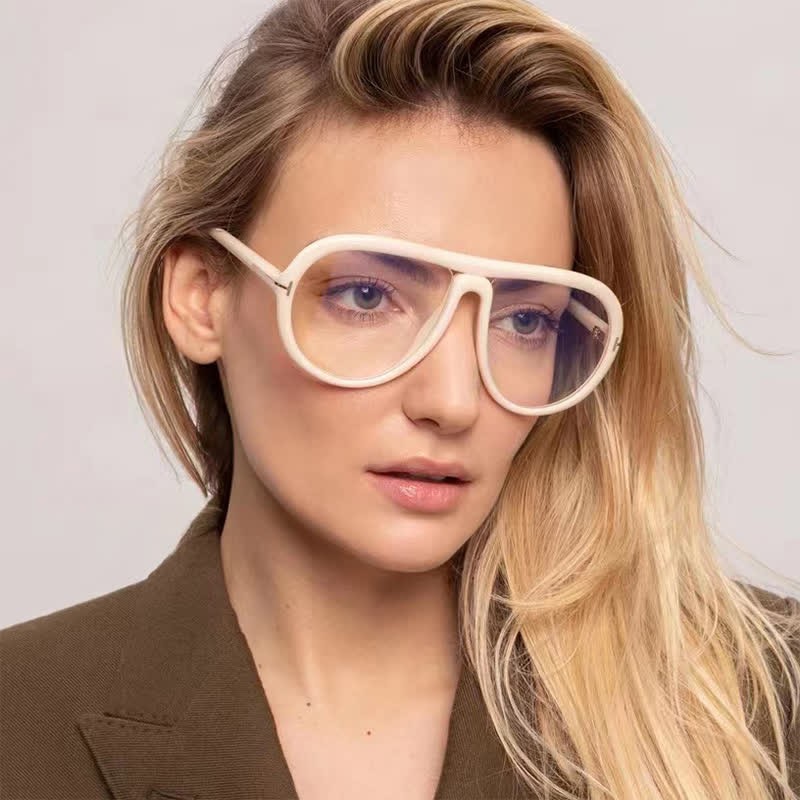 Spykay™ EG26690 'T' Design Hipster Aviator Glasses - Beige - image 1