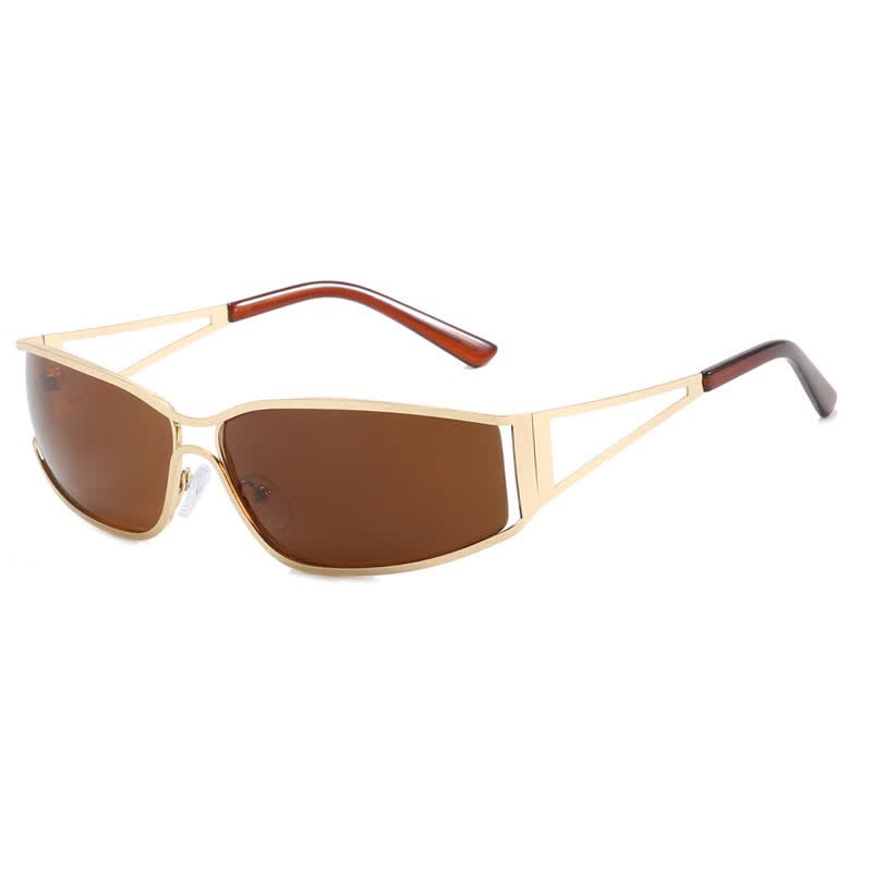 Spykay™ SG60760 Y2K Hollow Out Temples Retro- Vintage Sunglasses - Golden/Brown - image 11