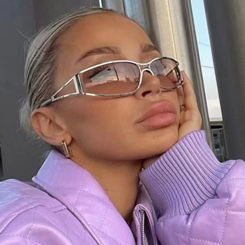 Spykay™ SG60760 Y2K Hollow Out Temples Retro- Vintage Sunglasses - Golden/Pink - image 21