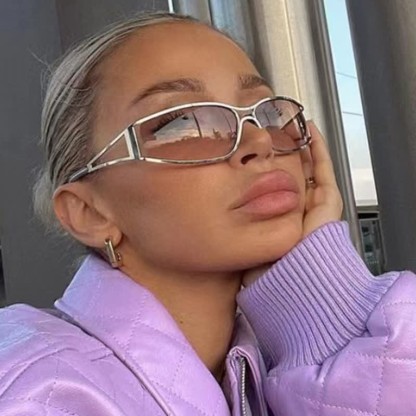 Spykay™ SG60760 Y2K Hollow Out Temples Retro- Vintage Sunglasses - Golden/Pink - image 21