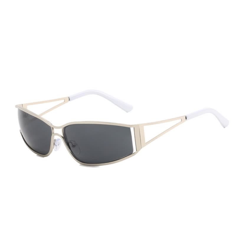 Spykay™ SG60760 Y2K Hollow Out Temples Retro- Vintage Sunglasses - Silver/Grey - image 8