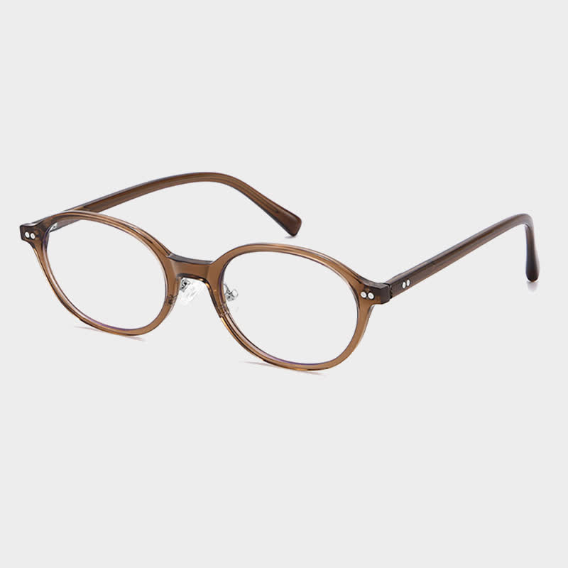 Spykay™ EG26699 Vintage Oval Frame Anti-blue Light Glasses For Reading - Brown - image 12