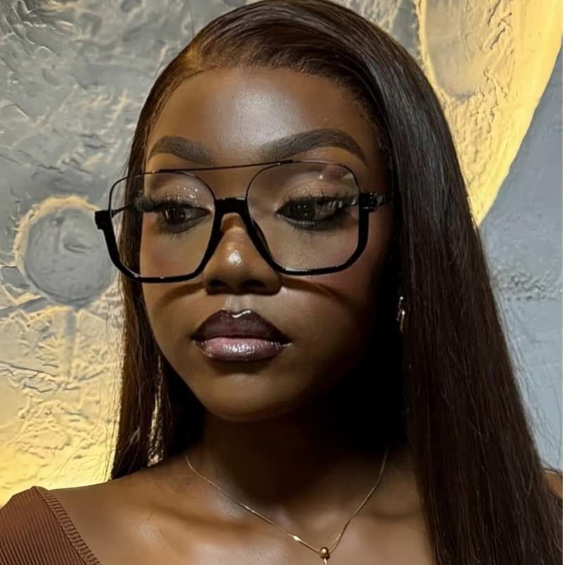 Spykay™ EG60688 Black Unisex Double Bridges Square Frame Semi-Rimless Eyeglasses - image 4