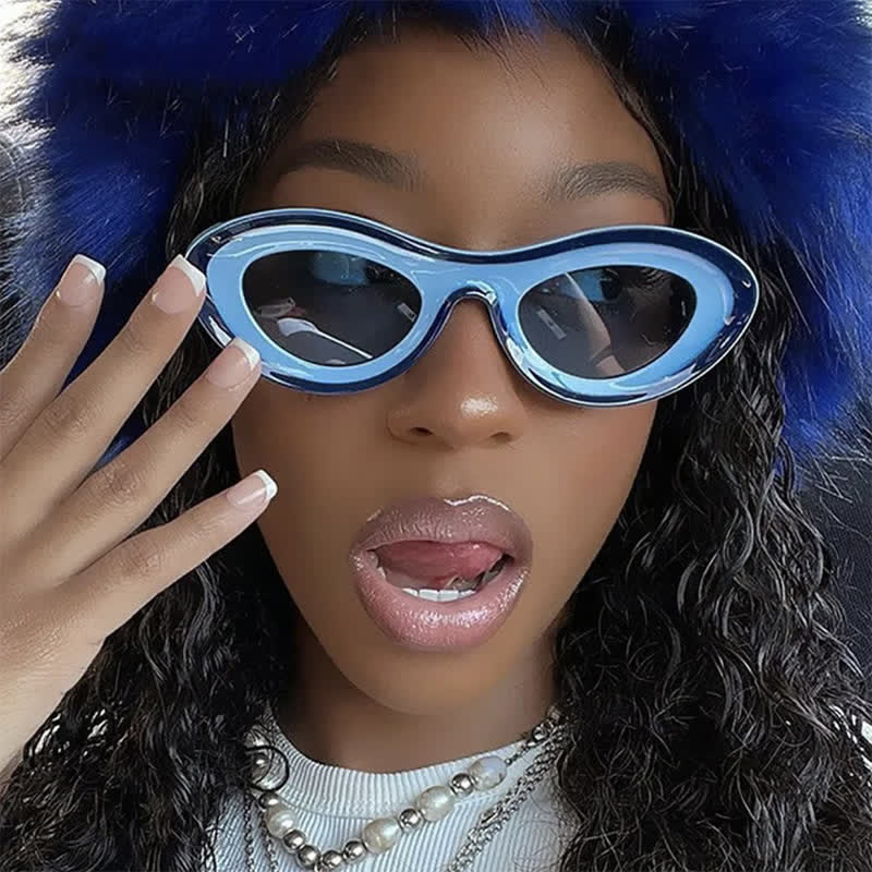 Spykay™ SG1011 Y2K Oval Frame Dopamine Color Sunglasses