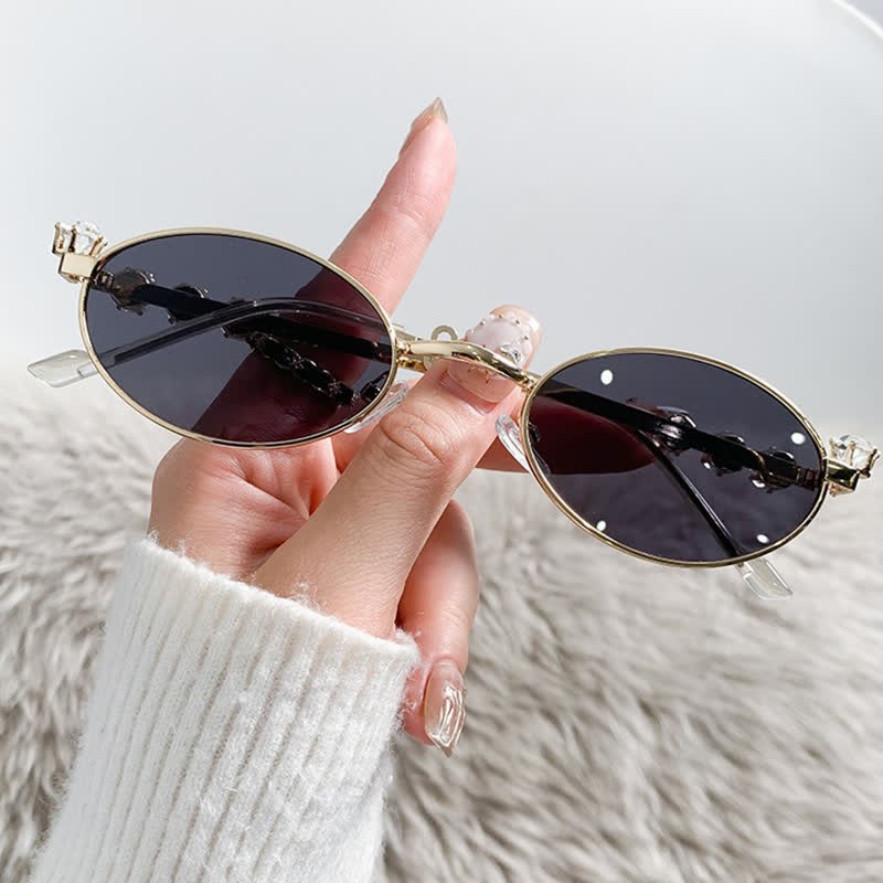Spykay™ SG60703 Oval Frames Rhinestone-Embellished Sunglasses