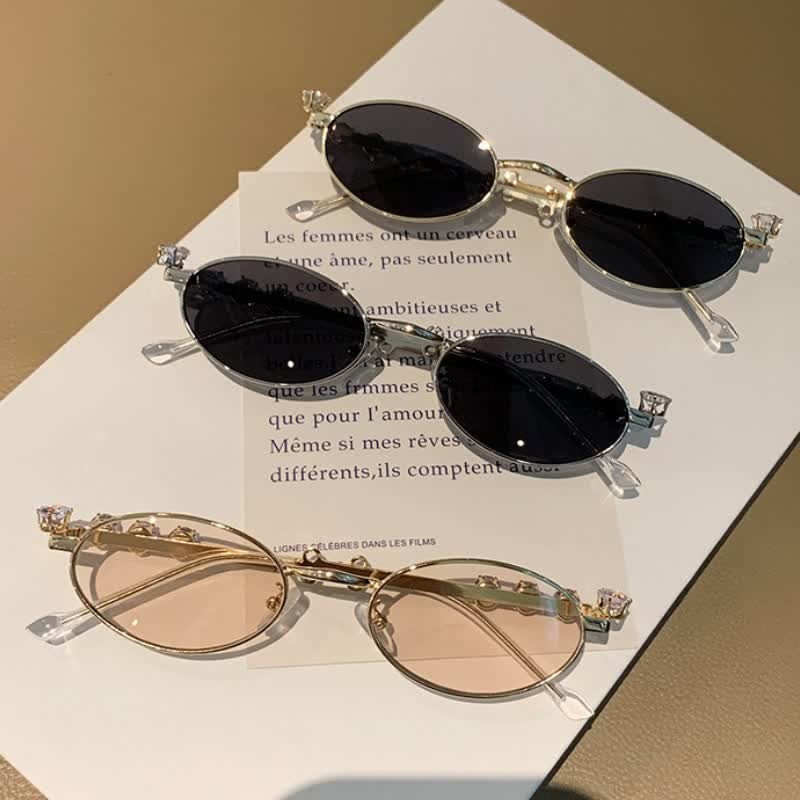 Spykay™ SG60703 Oval Frames Rhinestone-Embellished Sunglasses