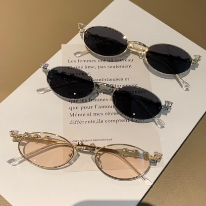 Spykay™ SG60703 Oval Frames Rhinestone-Embellished Sunglasses