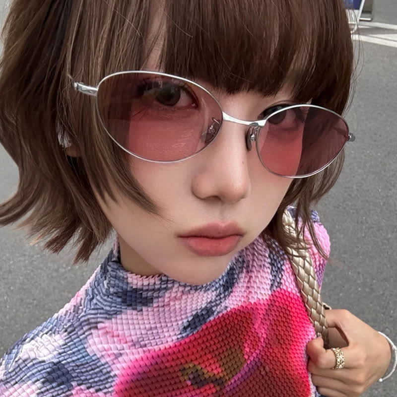 Spykay™ SG60770 Titanium Oval Frame Polarized Lightweight Sunglasses with Nylon Lenses - Pink - image 22