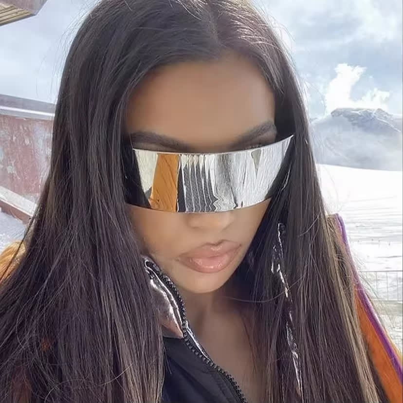 Spykay™ SG60721 Unisex Rectangle One-piece Frames Y2K Cyberpunk Sunglasses - image 5