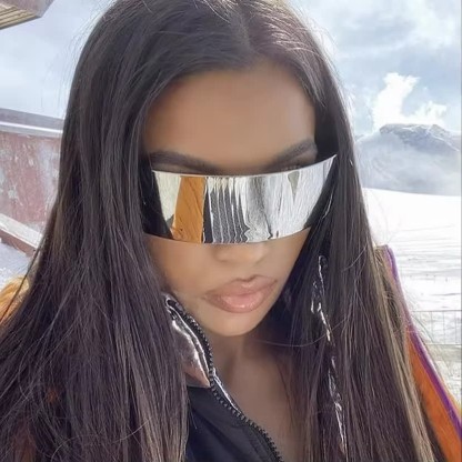 Spykay™ SG60721 Unisex Rectangle One-piece Frames Y2K Cyberpunk Sunglasses - image 5