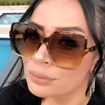 Spykay™ SG60750 Square Frame Vintage Oversized Sunglasses - Leopard Print - image 10