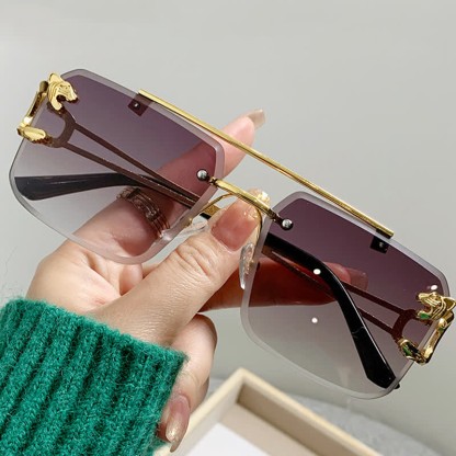 Spykay™ SG60826 Men's Cool Rimless Leopard Frame Sunglasses - Ombre Grey - image 11