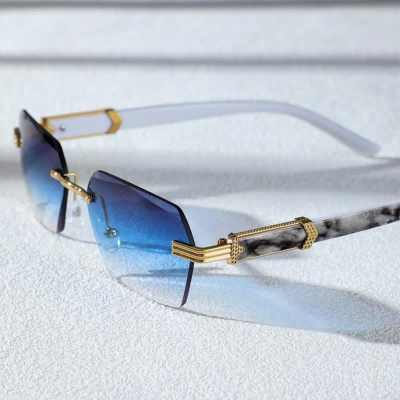 Spykay™ SG60746 Rimless Geometric Frame Tinted Sunglasses - Blue - image 3