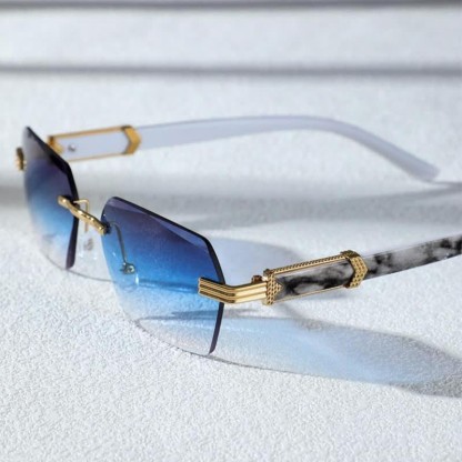 Spykay™ SG60746 Rimless Geometric Frame Tinted Sunglasses - Blue - image 3