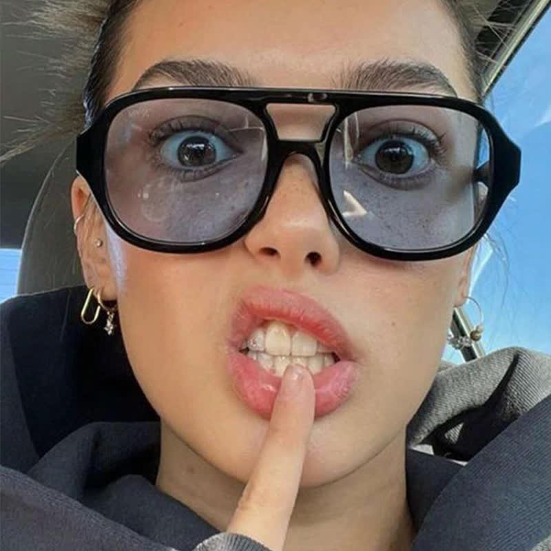 Spykay™ SG60718 Double Bridges Square Frames Retro-Vintage Sunglasses - Black/Blue - image 17