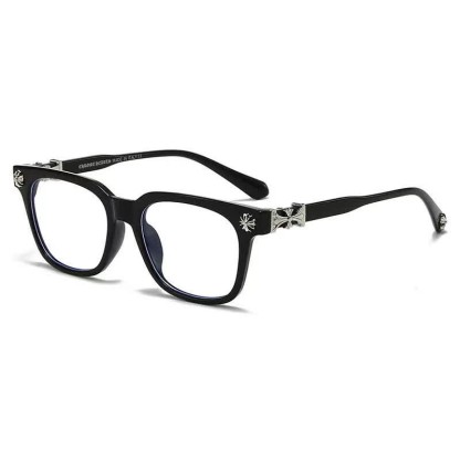 Spykay™ EG26756 Square Frame Cross Temples Classic Glasses - Black/Silver - image 3