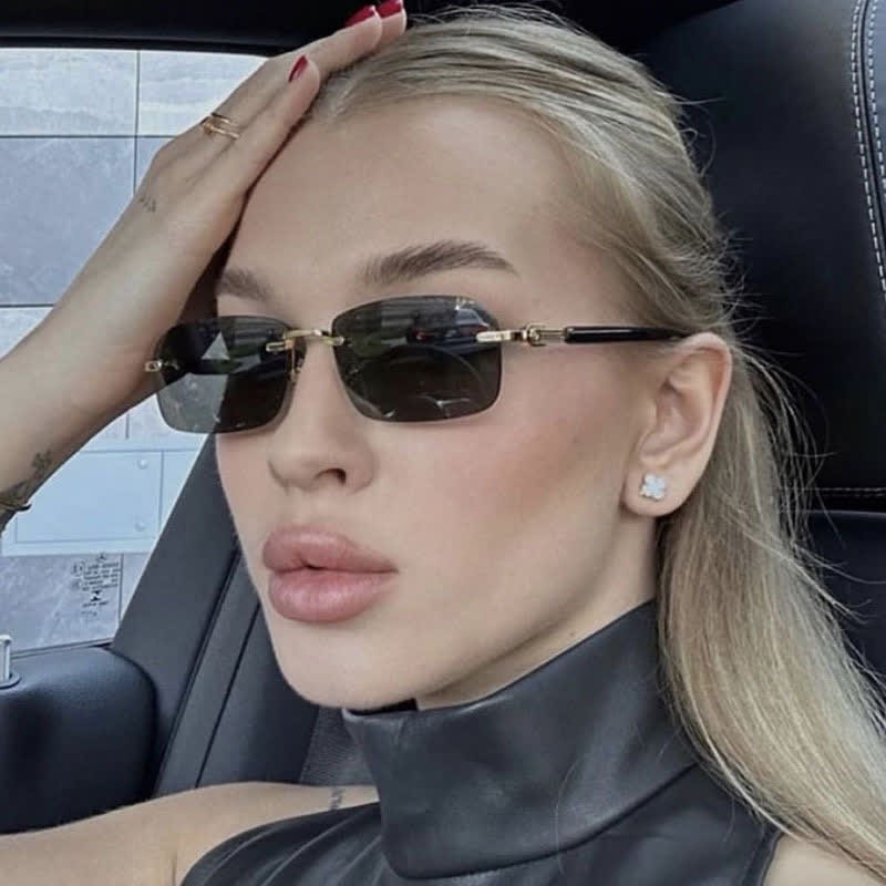 Spykay™ SG60831 Women's Rectangle Frame Rimless Sunglasses