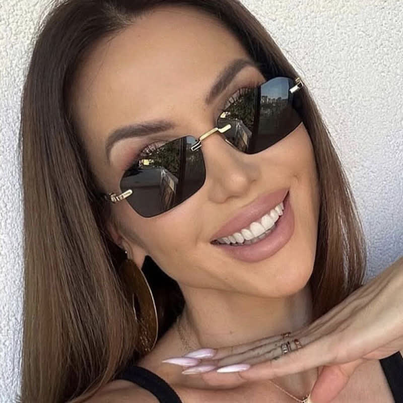 Spykay™ SG60831 Women's Rectangle Frame Rimless Sunglasses