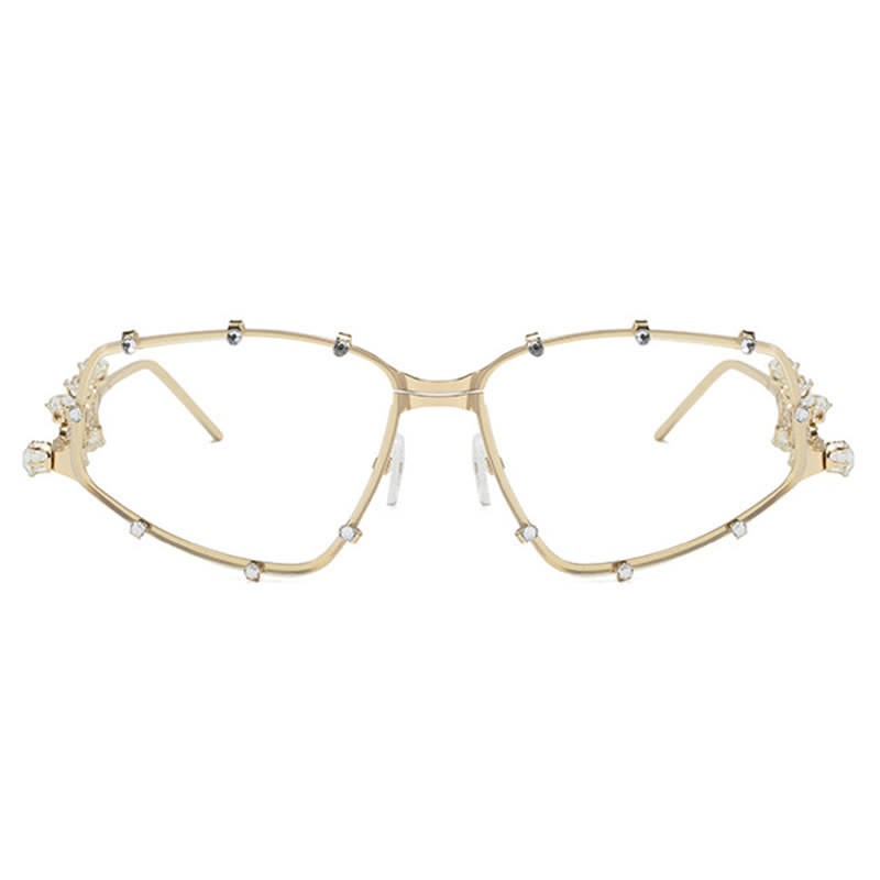 Spykay™ EG26751 Rhinestone Decor Geometric Frame Hipster Y2K Glasses - image 5