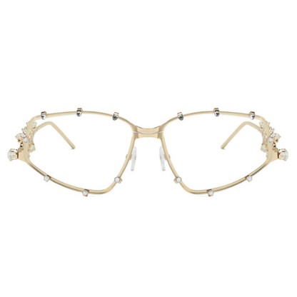 Spykay™ EG26751 Rhinestone Decor Geometric Frame Hipster Y2K Glasses - image 5