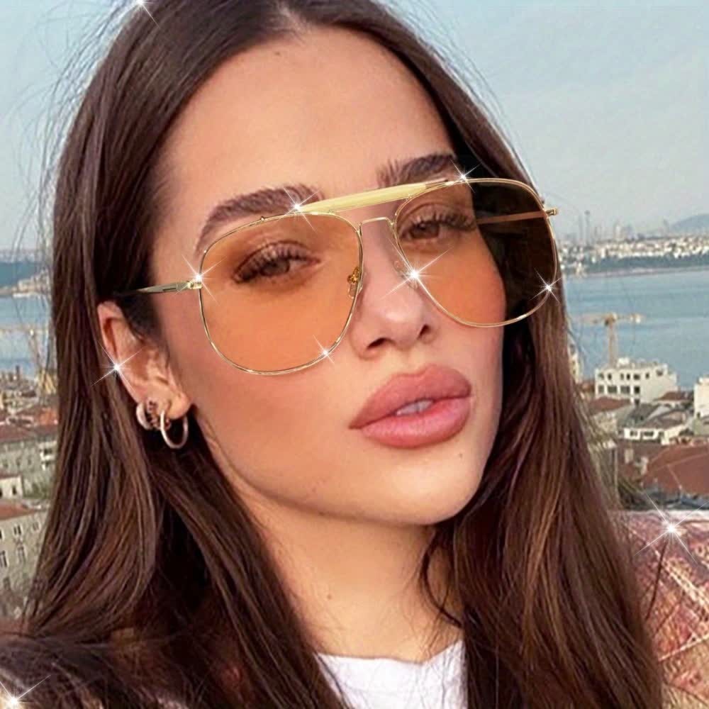 Spykay™ SG60828 Double Bridges Oversized Frame Hipster Aviator Sunglasses