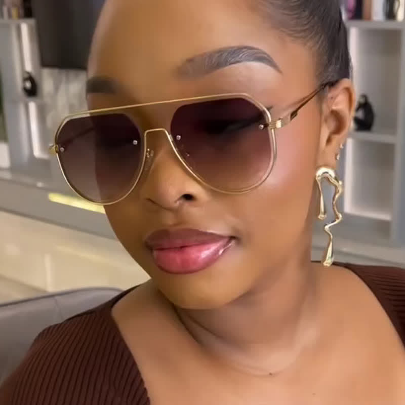 Spykay™ SG60848 Vintage Double Bridges Hollow-out Aviator Sunglasses - image 3