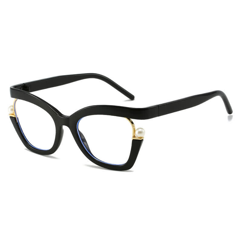Spykay™ EG26758 Anti-blue Light Pearl Decor Irregular Oversized Eyeglasses - image 2