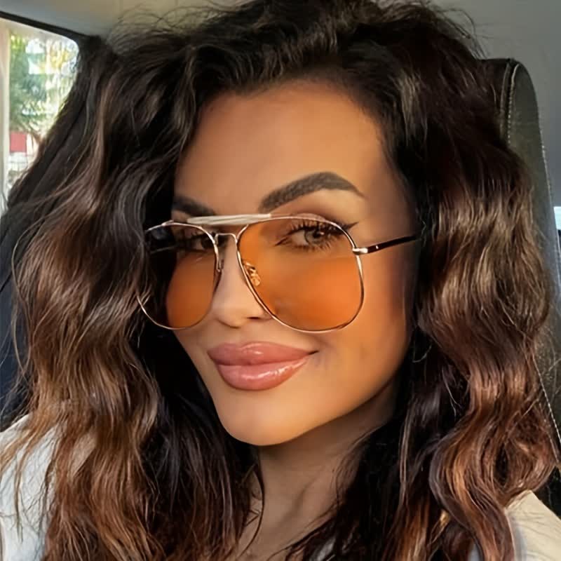 Spykay™ SG60828 Double Bridges Oversized Frame Hipster Aviator Sunglasses